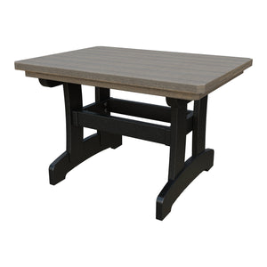 Amish Adirondack Rectangle Poly Outdoor Coffee Table in Coastal Gray & Black