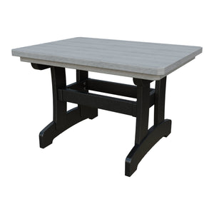 Amish Adirondack Rectangle Poly Outdoor Coffee Table in Driftwood Gray & Black