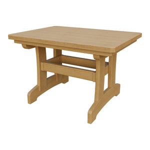 Amish Adirondack Rectangle Poly Outdoor Coffee Table in Natural Teak