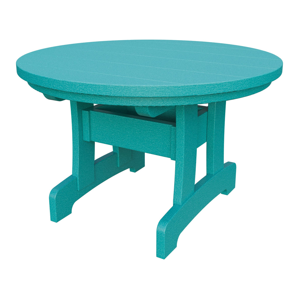 Amish Adirondack Round Poly Coffee Table in Aruba Blue