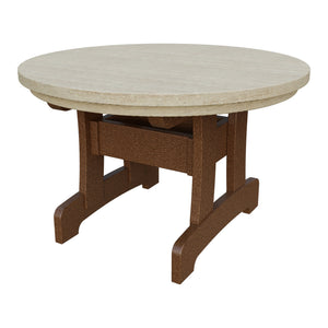 Amish Adirondack Round Poly Coffee Table in Birchwood & Tudor Brown