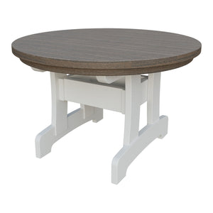 Amish Adirondack Round Poly Coffee Table in Brazilian Walnut & White