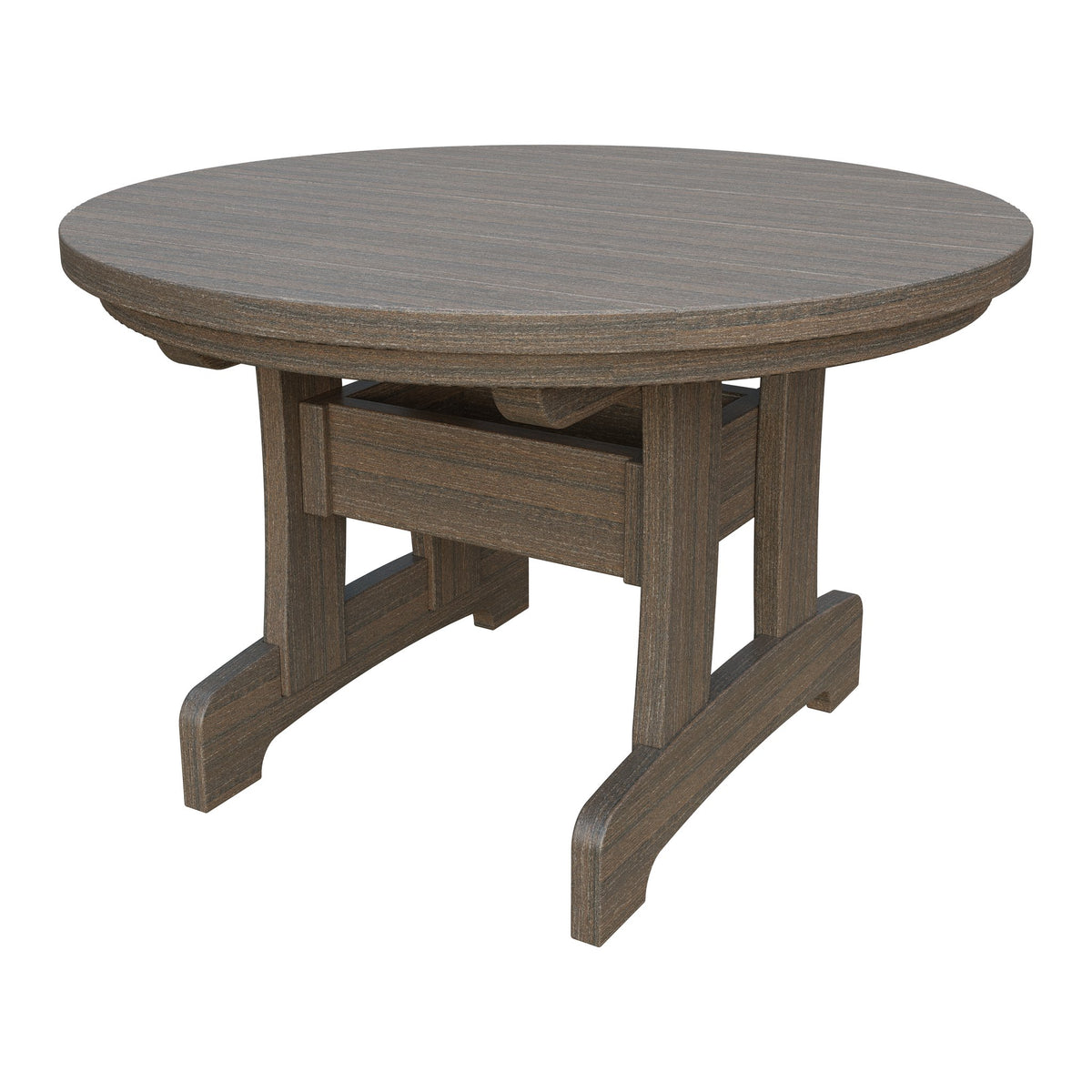 Amish Adirondack Round Poly Coffee Table in Brazilian Walnut