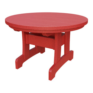 Amish Adirondack Round Poly Coffee Table in Cardinal Red