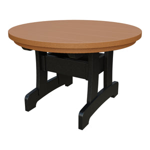 Amish Adirondack Round Poly Coffee Table in Cedar & Black