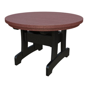 Amish Adirondack Round Poly Coffee Table in Cherrywood & Black