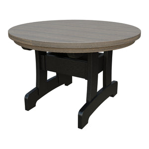 Amish Adirondack Round Poly Coffee Table in Coastal Gray & Black