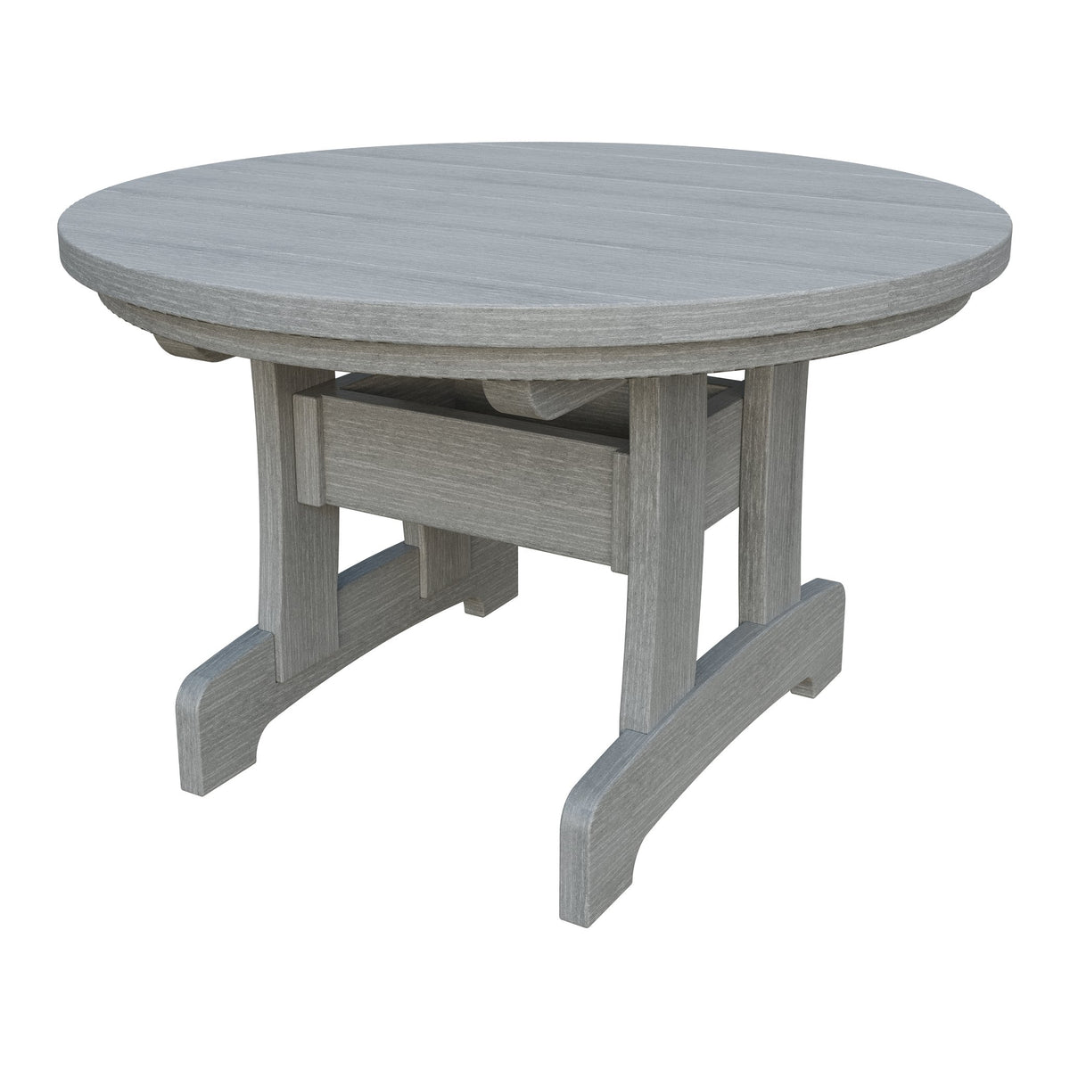 Amish Adirondack Round Poly Coffee Table in Driftwood Gray