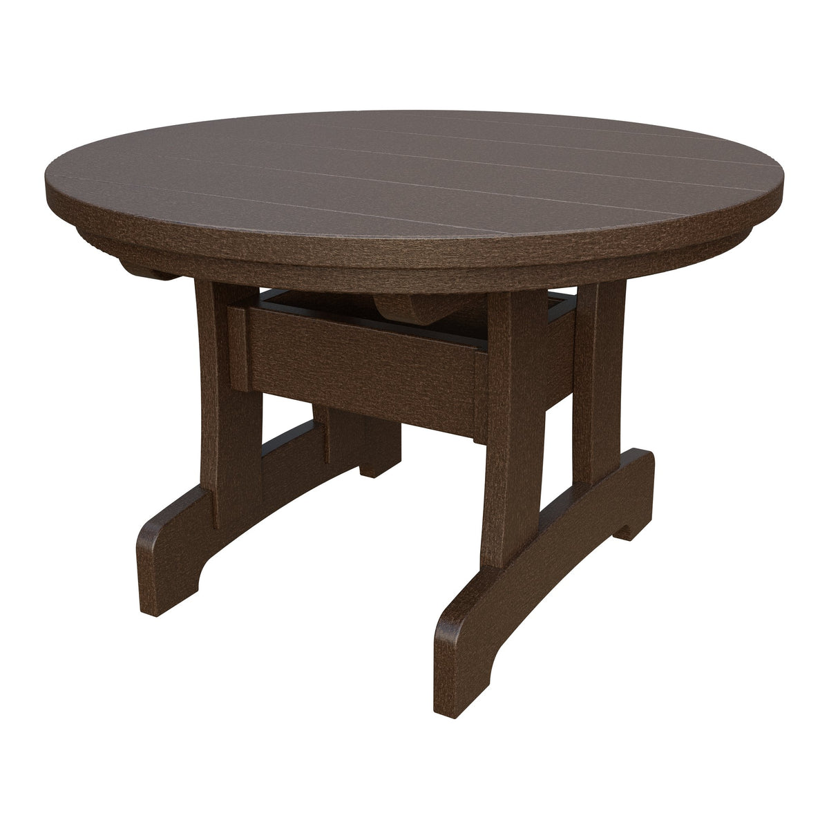 Amish Adirondack Round Poly Coffee Table in Milwaukee Brown