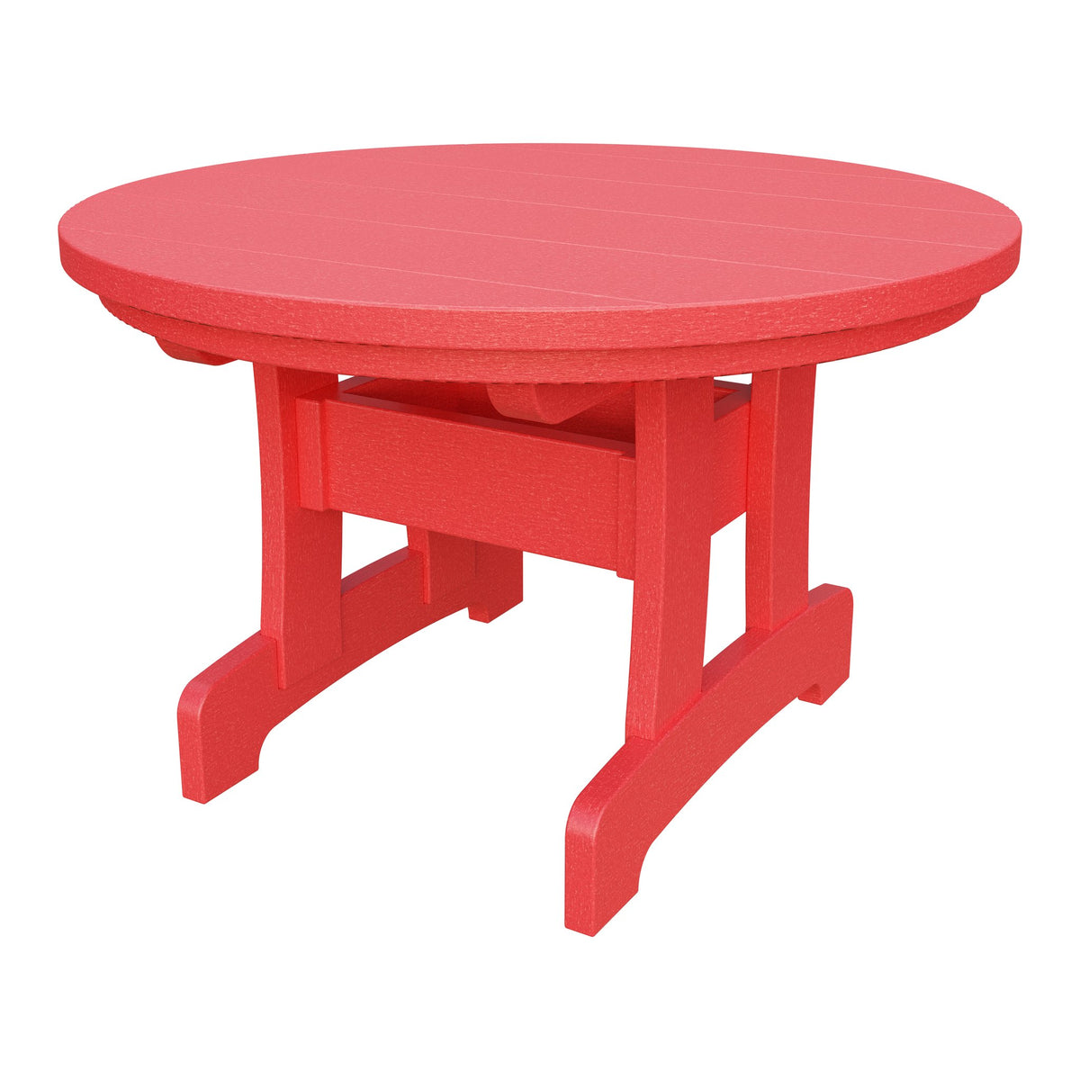 Amish Adirondack Round Poly Coffee Table in Red