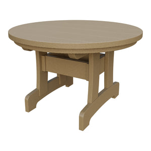 Amish Adirondack Round Poly Coffee Table in Weathered Wood