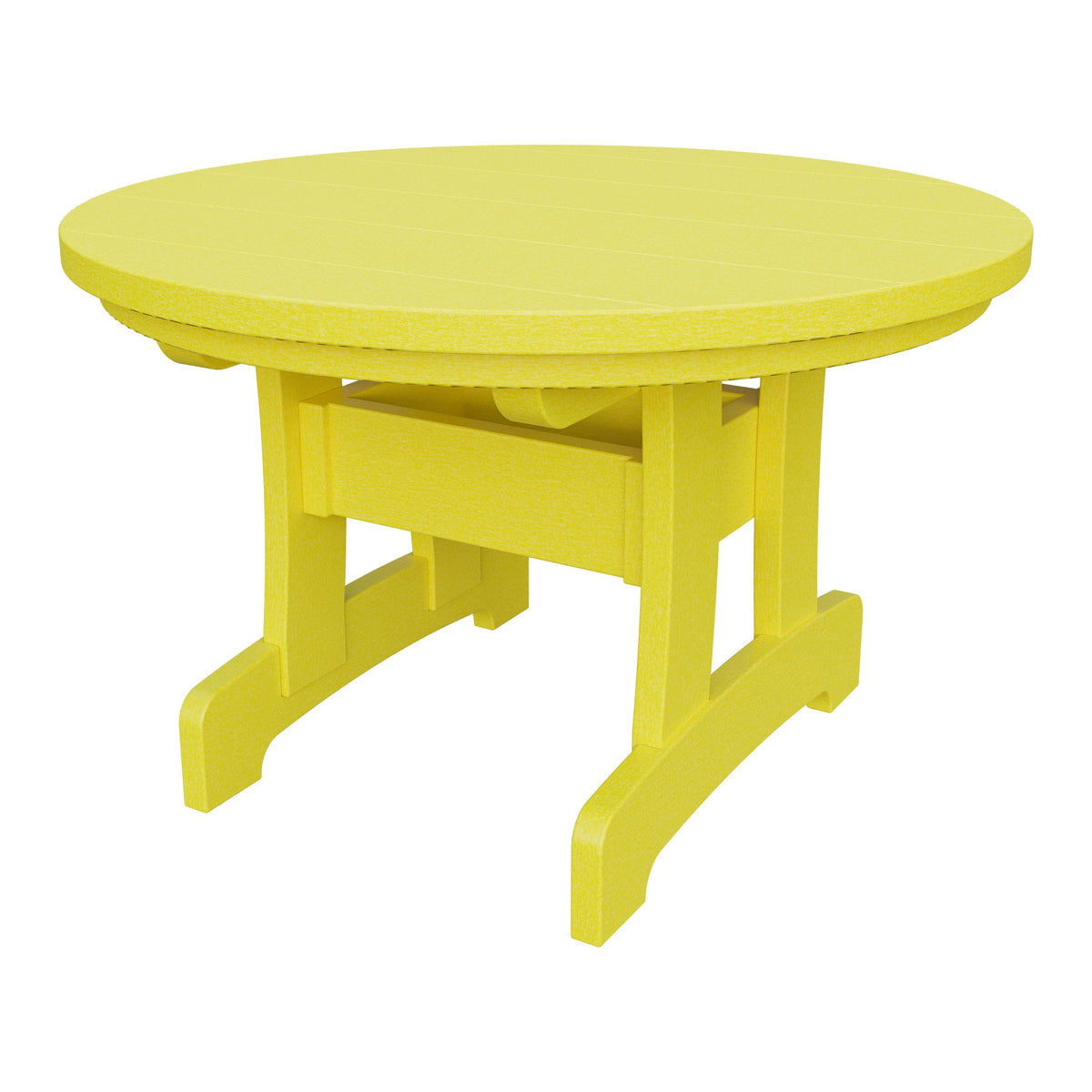Amish Adirondack Round Poly Coffee Table in Lemon Yellow
