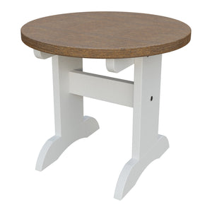 Amish Adirondack Round End Table in Antique Mahogany & White