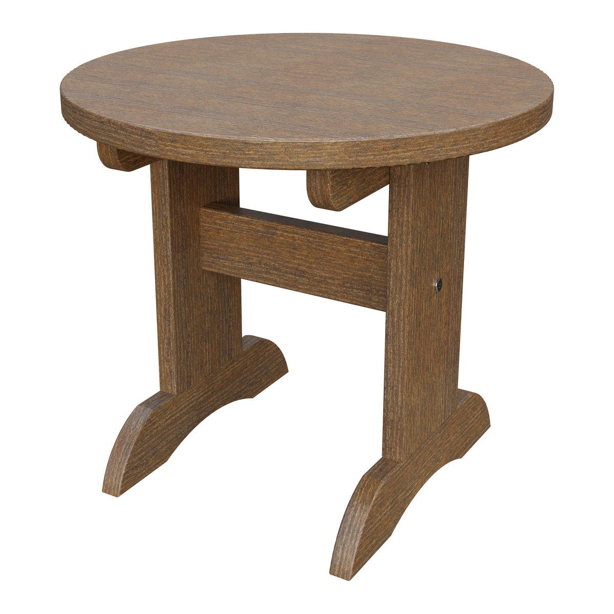Amish Adirondack Round End Table in Antique Mahogany