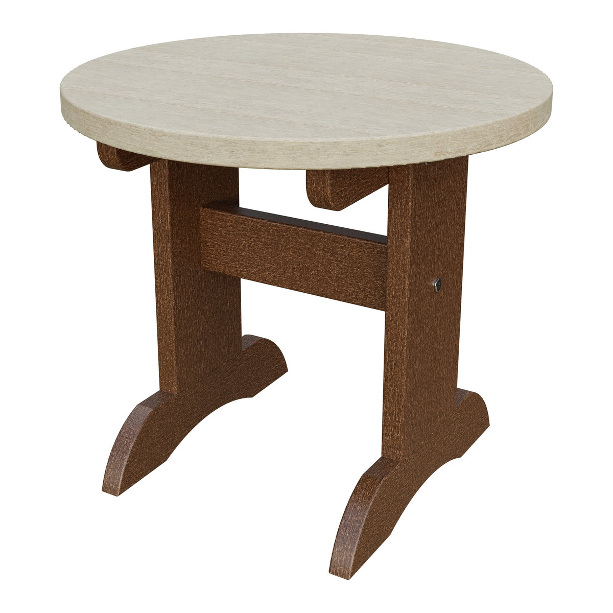 Amish Adirondack Round End Table in Birchwood & Tudor Brown