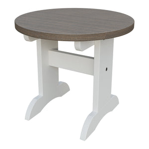 Amish Adirondack Round End Table in Brazilian Walnut & White