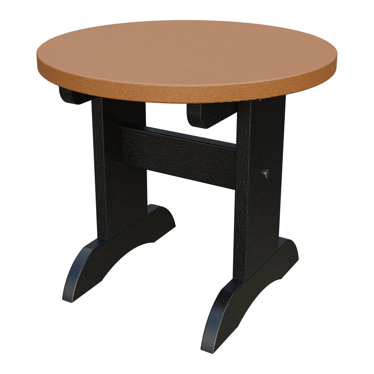 Amish Adirondack Round End Table in Cedar & Black