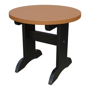 Amish Adirondack Round End Table in Cedar & Black