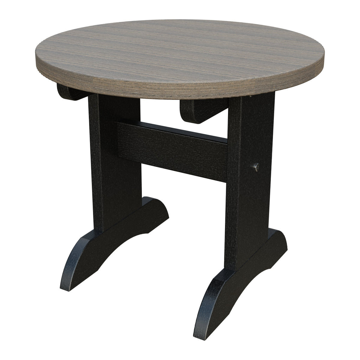 Amish Adirondack Round End Table in Coastal Gray & Black