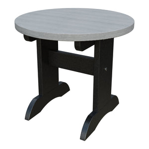 Amish Adirondack Round End Table in Driftwood Gray & Black