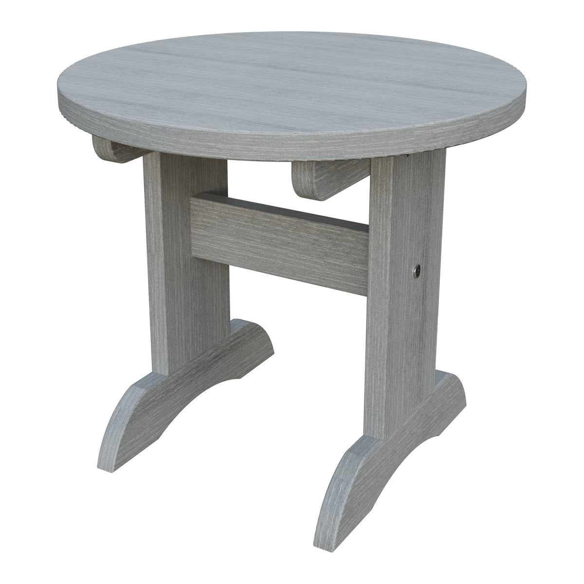 Amish Adirondack Round End Table in Driftwood Gray