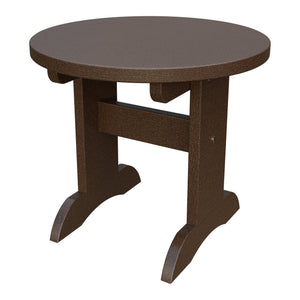 Amish Adirondack Round End Table in Milwaukee Brown
