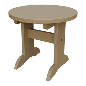 Amish Adirondack Round End Table in Weathered Wood