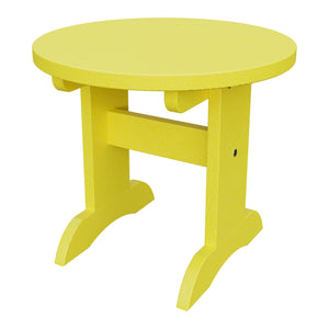 Amish Adirondack Round End Table in Lemon Yellow