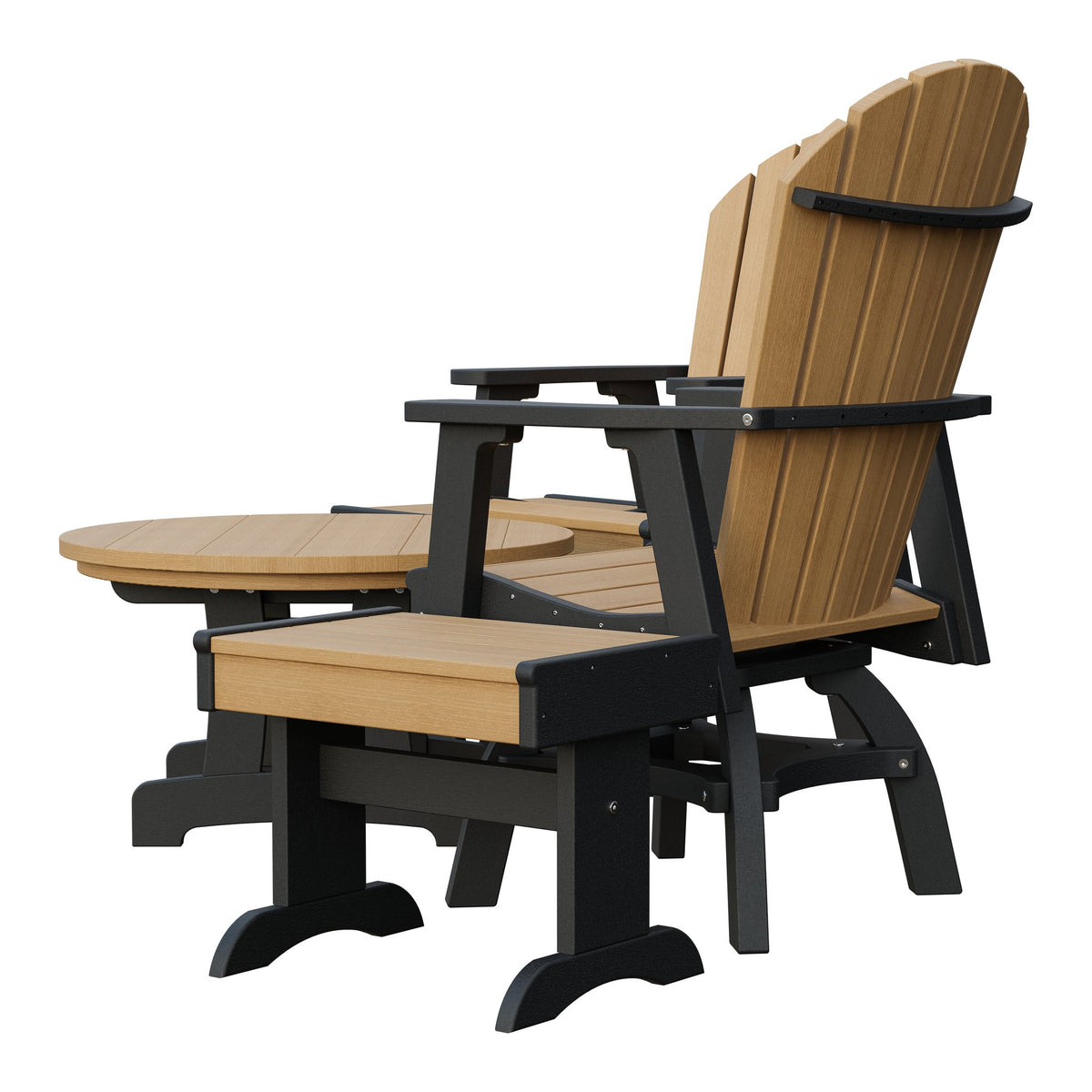 Amish Adirondack 5pc Set: 2 Swivel Dining Chairs, 2 End Tables & Round Coffee Table