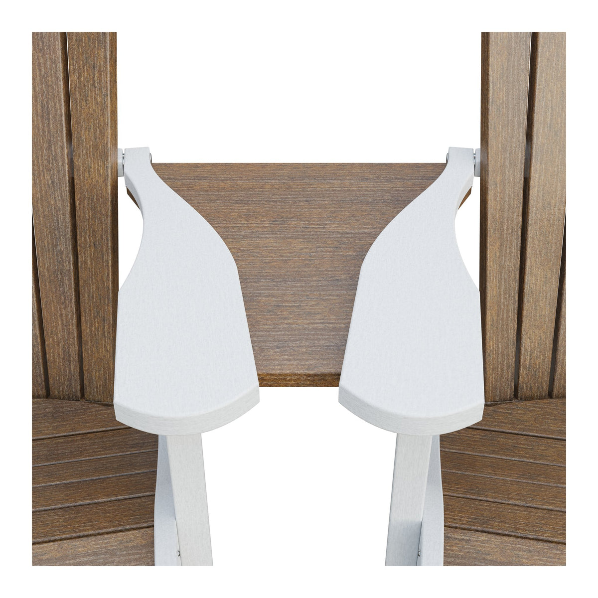Amish Adirondack Settee Table Connector in Antique Mahogany & White
