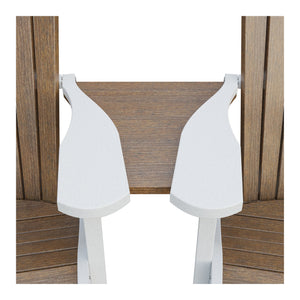 Amish Adirondack Settee Table Connector in Antique Mahogany & White