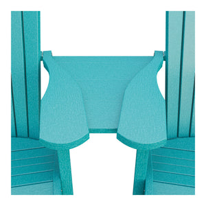 Amish Adirondack Settee Table Connector in Aruba Blue