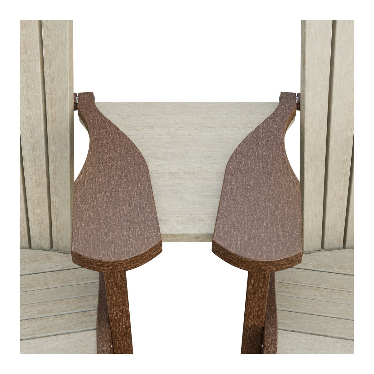 Amish Adirondack Settee Table Connector in Birchwood & Tudor Brown