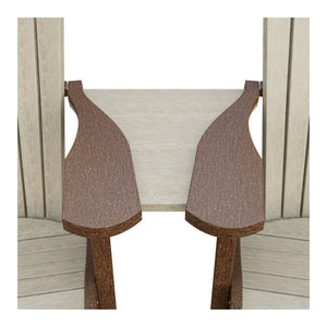 Amish Adirondack Settee Table Connector in Birchwood & Tudor Brown