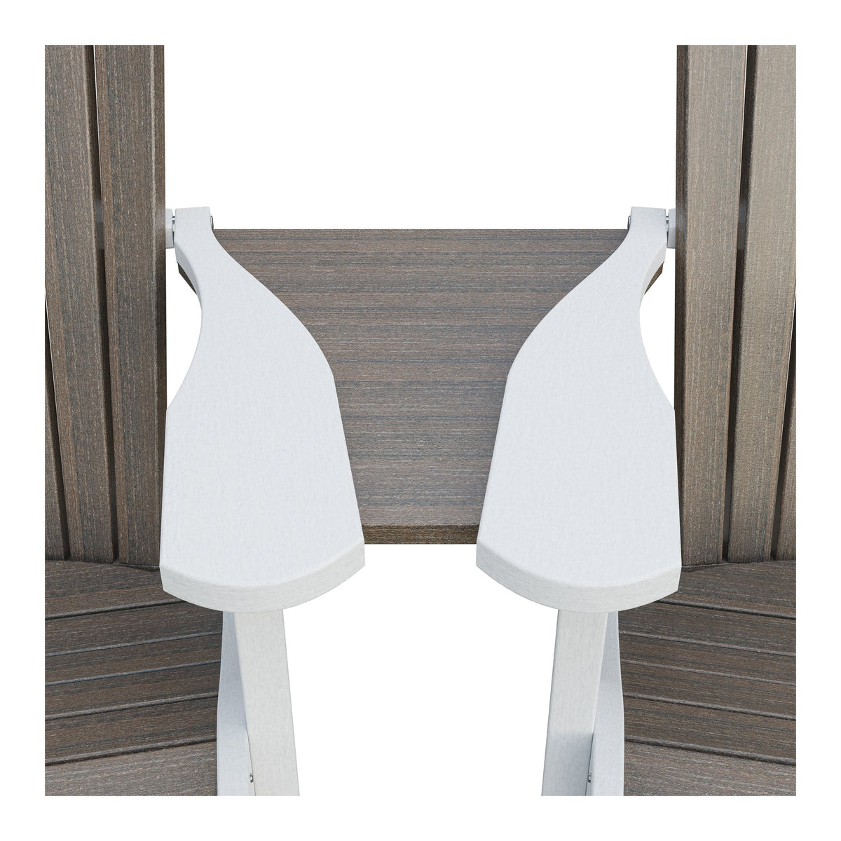 Amish Adirondack Settee Table Connector in Brazilian Walnut & White
