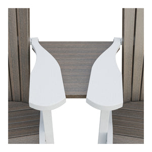Amish Adirondack Settee Table Connector in Brazilian Walnut & White
