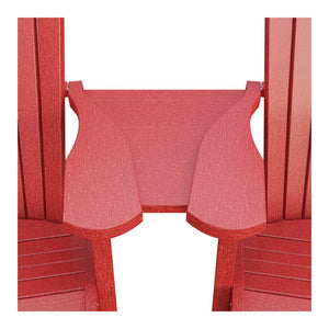 Amish Adirondack Settee Table Connector in Cardinal Red