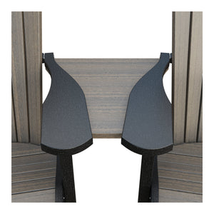 Amish Adirondack Settee Table Connector in Coastal Gray & Black