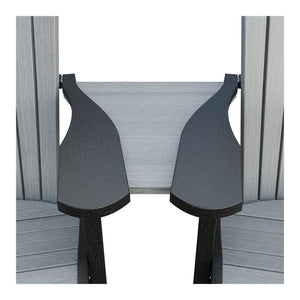 Amish Adirondack Settee Table Connector in Driftwood Gray & Black