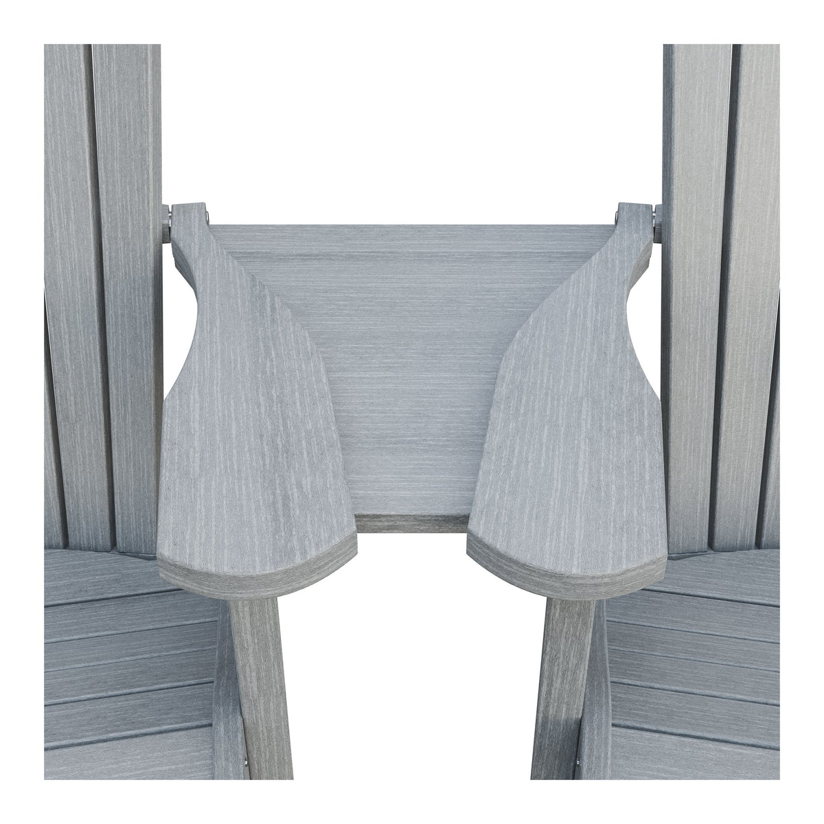 Amish Adirondack Settee Table Connector in Driftwood Gray