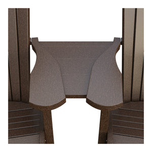 Amish Adirondack Settee Table Connector in Milwaukee Brown