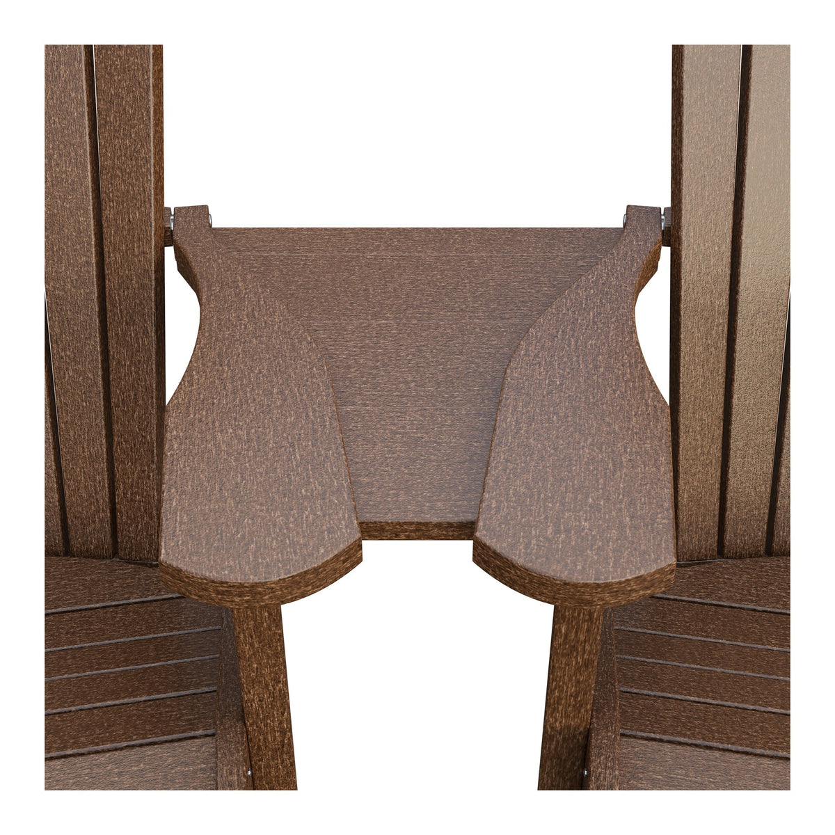 Amish Adirondack Settee Table Connector in Tudor Brown