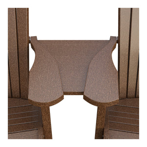 Amish Adirondack Settee Table Connector in Tudor Brown