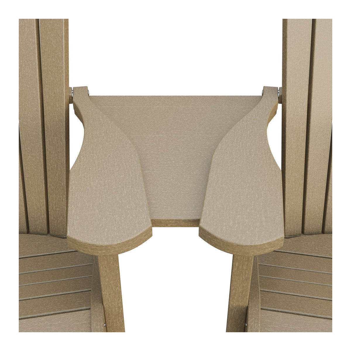 Amish Adirondack Settee Table Connector in Weathered Wood