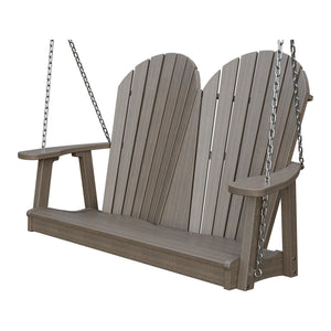 Amish Adirondack 4' Poly Hanging Swing in Brazilian Walnut