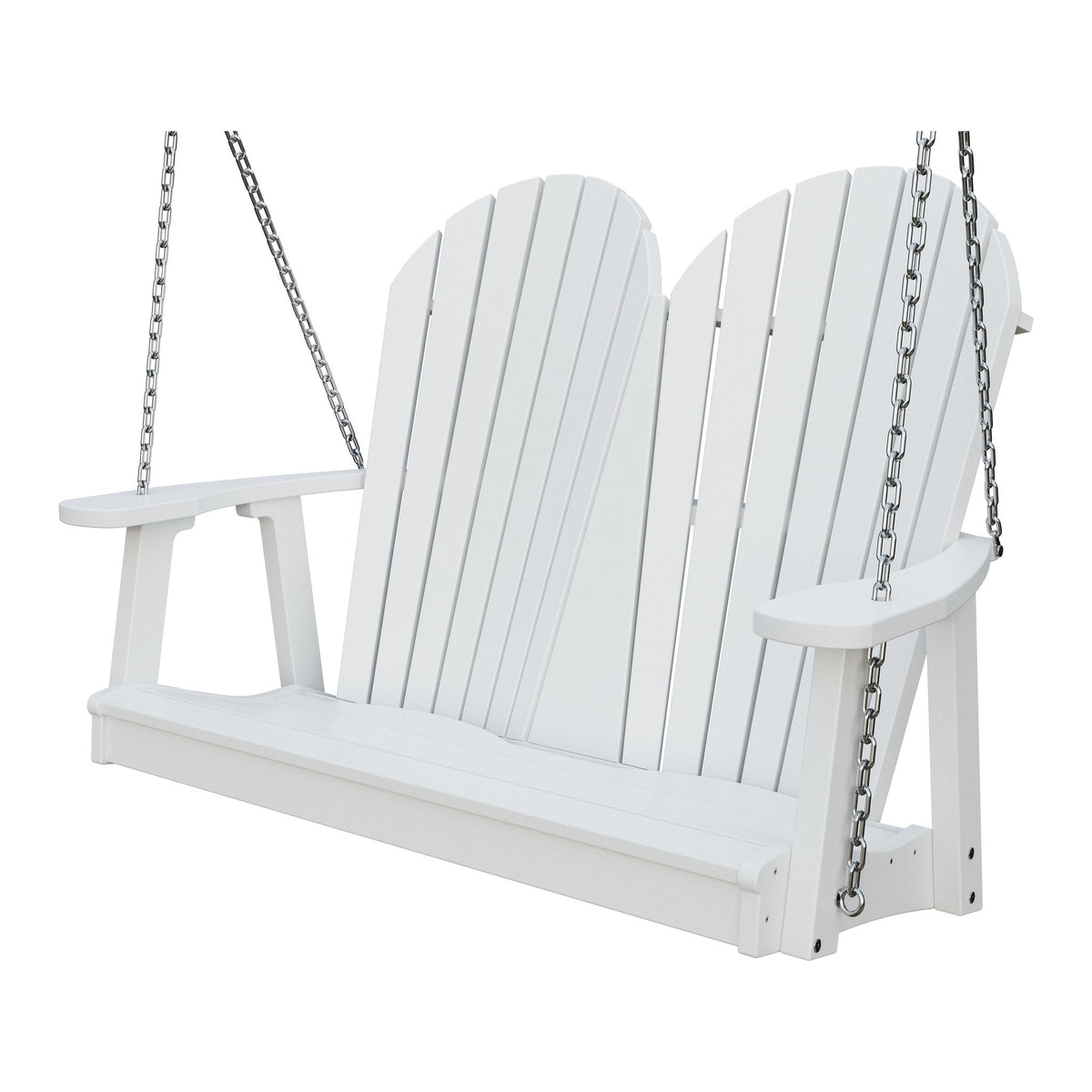 Amish Adirondack 4' Poly Hanging Swing in Bright White
