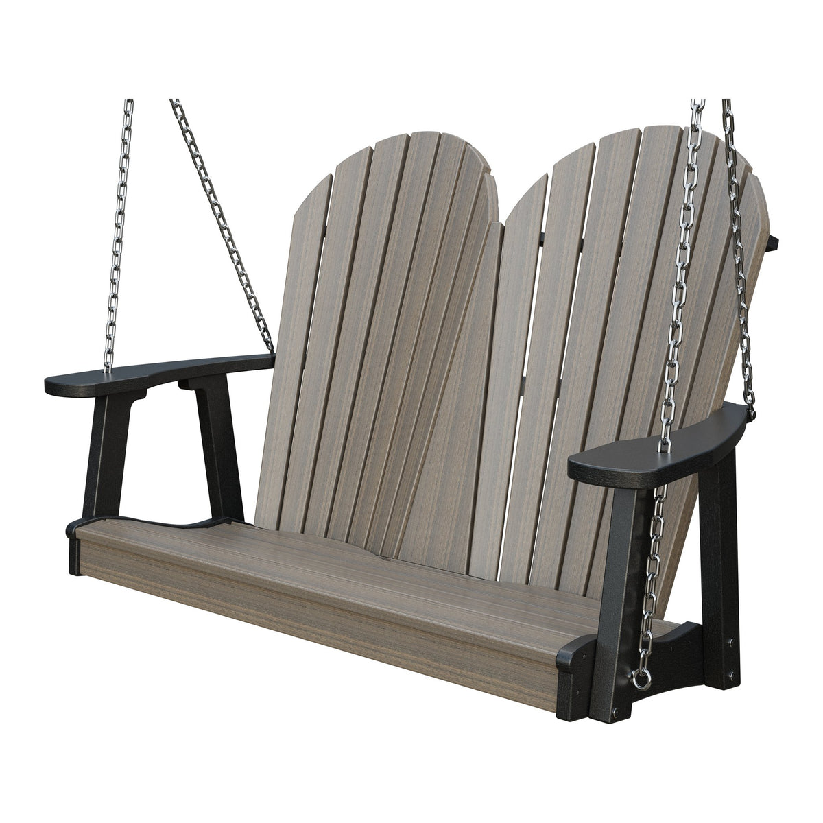 Amish Adirondack 4' Poly Hanging Swing in Coastal Gray & Black