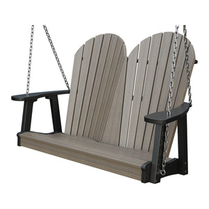 Amish Adirondack 4' Poly Hanging Swing in Coastal Gray & Black