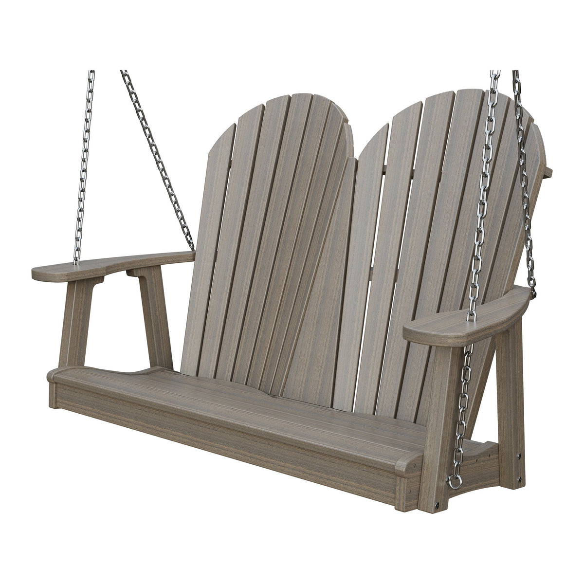 Amish Adirondack 4' Poly Hanging Swing in Coastal Gray
