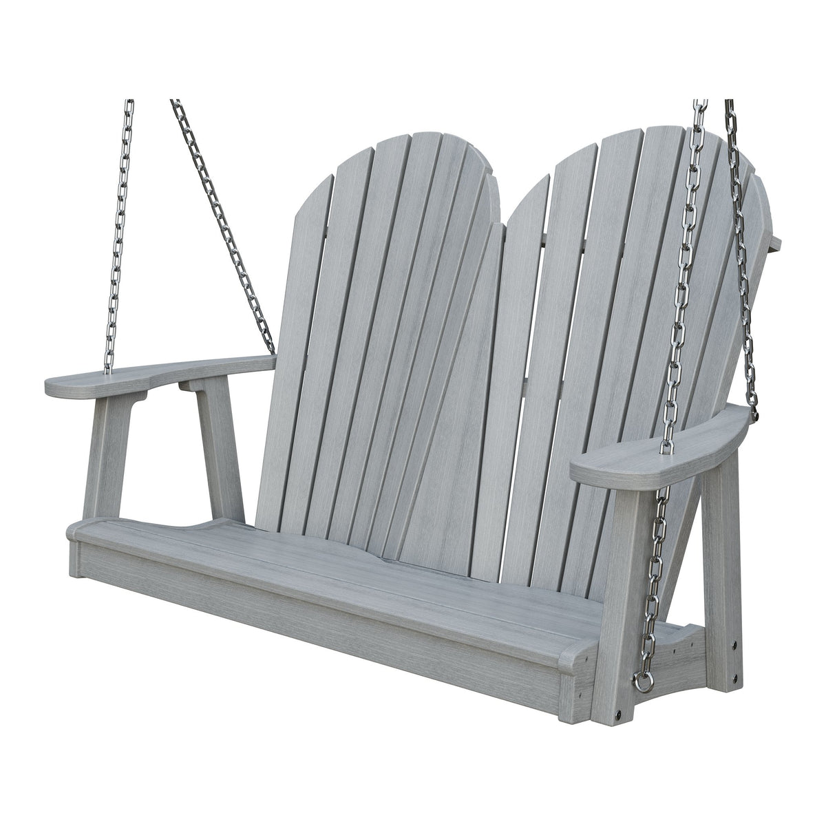 Amish Adirondack 4' Poly Hanging Swing in Driftwood Gray